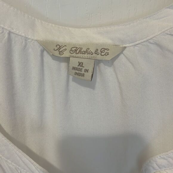 KC Kahkis & Co white button down roll sleeve white top - Picture 3 of 6